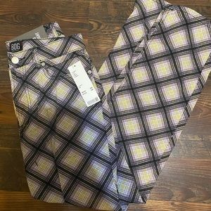 BDG High-Waisted Slim Straight Jean Plaid Denim